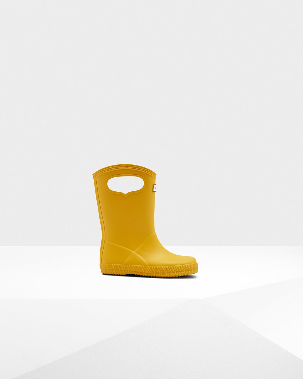 Kids Rain Boots - Hunter Original First Classic Grab Handle (53EWSZBAG) - Yellow
